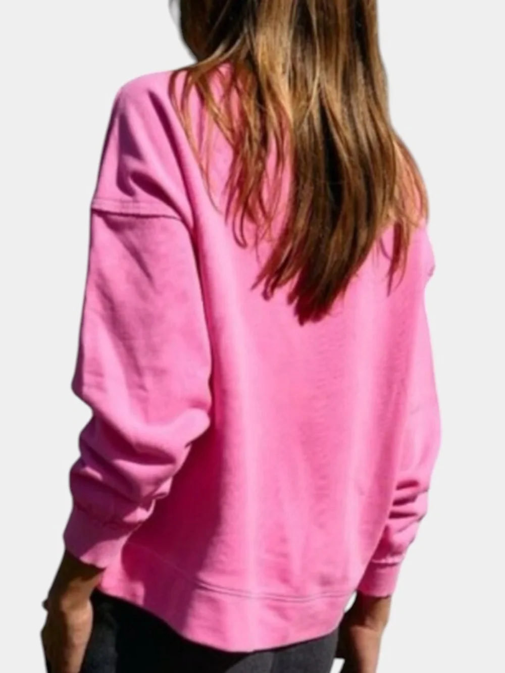 Free People Movement Metti Crew Neck Sweatshirt Miami Hot Pink • Size M - Picture 3 of 11